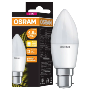 Osram LED Candle Light Bulb 4.9W B22 Warm White