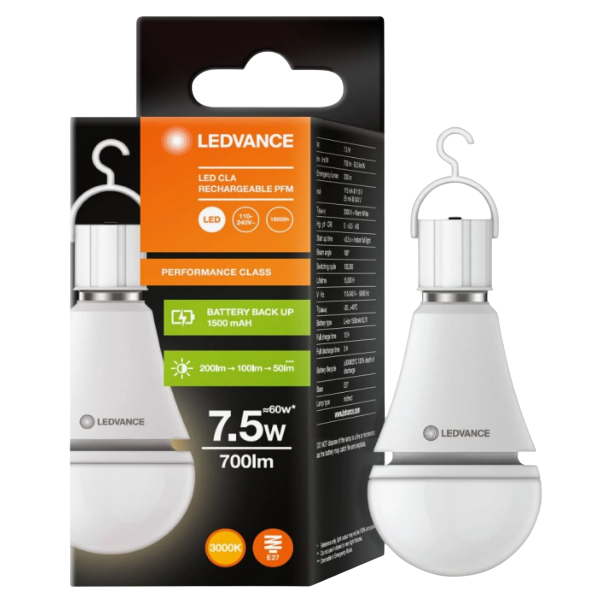 Osram Rechargeable LED Light Bulb CLA 7.5W E27, Daylight