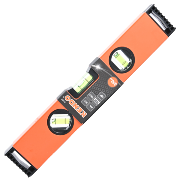 Kendo Aluminium Spirit Level 300mm, Orange and Black 35351