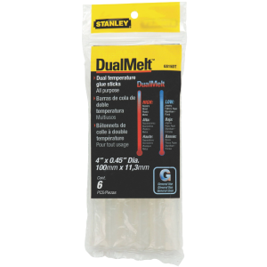 Stanley Dual Temperature Glue Stick 11.3mm x 100mm GS15DT, Pack of 6