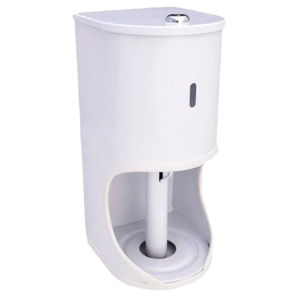 White 2 Tier Toilet Roll Holder, Lockable