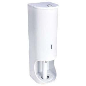 White 3 Tier Toilet Roll Holder, Lockable