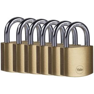 Yale Brass Padlock 40mm, Pack of 6 Y110B-40-122-6