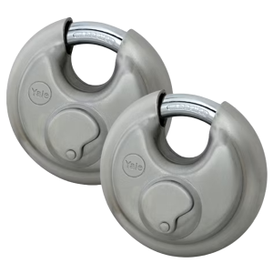 Yale Keyed Alike Discus Padlock 70mm, 2 Pack, YE130-70-165-2