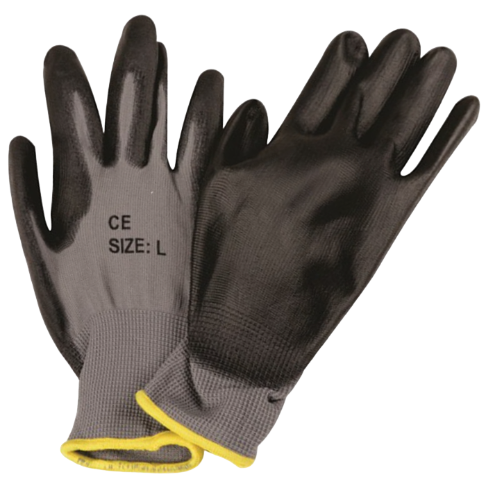 Matsafe Black Nylon PU Gloves, Large per Pair