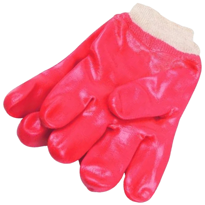 Matsafe Red PVC Glove 260mm Knitted Cuff per Pair