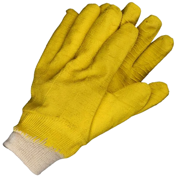 Matsafe Yellow Latex Gloves with 50mm Knitted Cuff per Pair